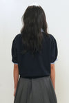 General Idea Woman Shirt Collar Cotton Piqué Half Knit [NAVY]