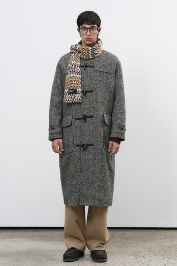 General Idea MAN Herringbone High Neck Duffle Coat [BLACK]