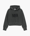 Marithé François Girbaud W SHADOW CLASSIC LOGO DYEING CROP HOODIE mint