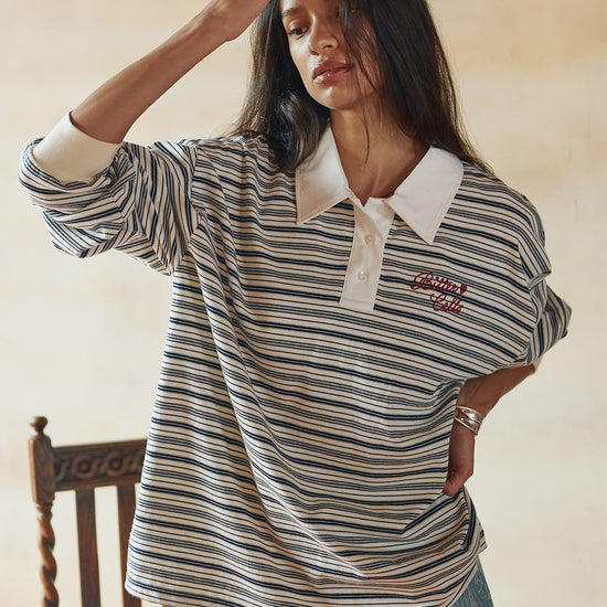 Bitter Cells Gemini Stripe Collar Tee