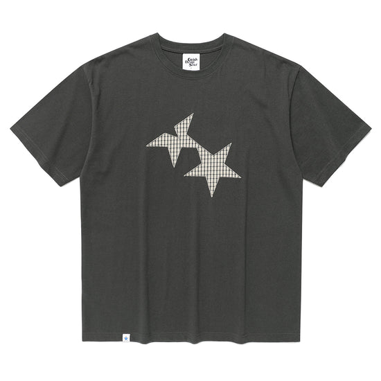 Cavish Twin Star Check Applique Short Sleeve Tee