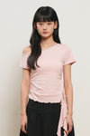 General Idea WOMAN Mesh Trim One Shoulder T-Shirt
