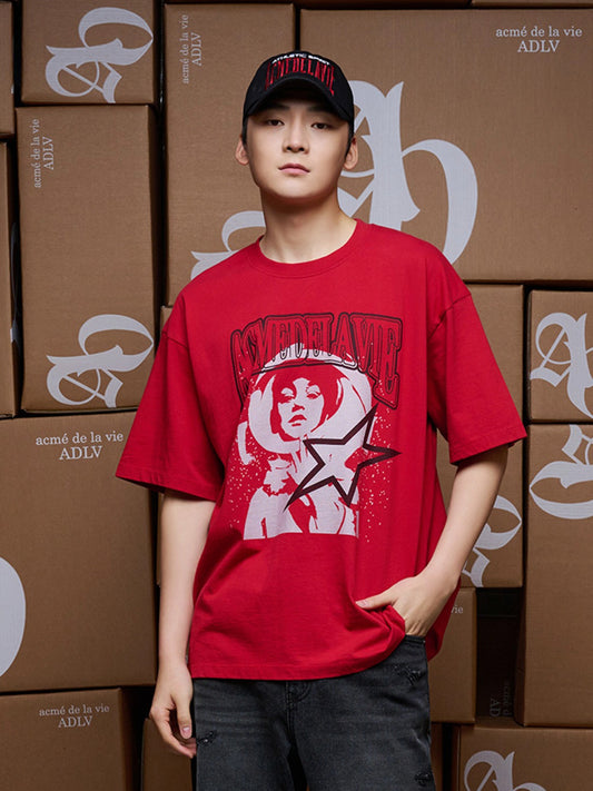 ADLV AE Logo Astronaut Artwork Short Sleeve T-Shirt
