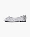 Marithé François Girbaud Women's Ballet Ribbon Velvet Flat Shoes Light Gray