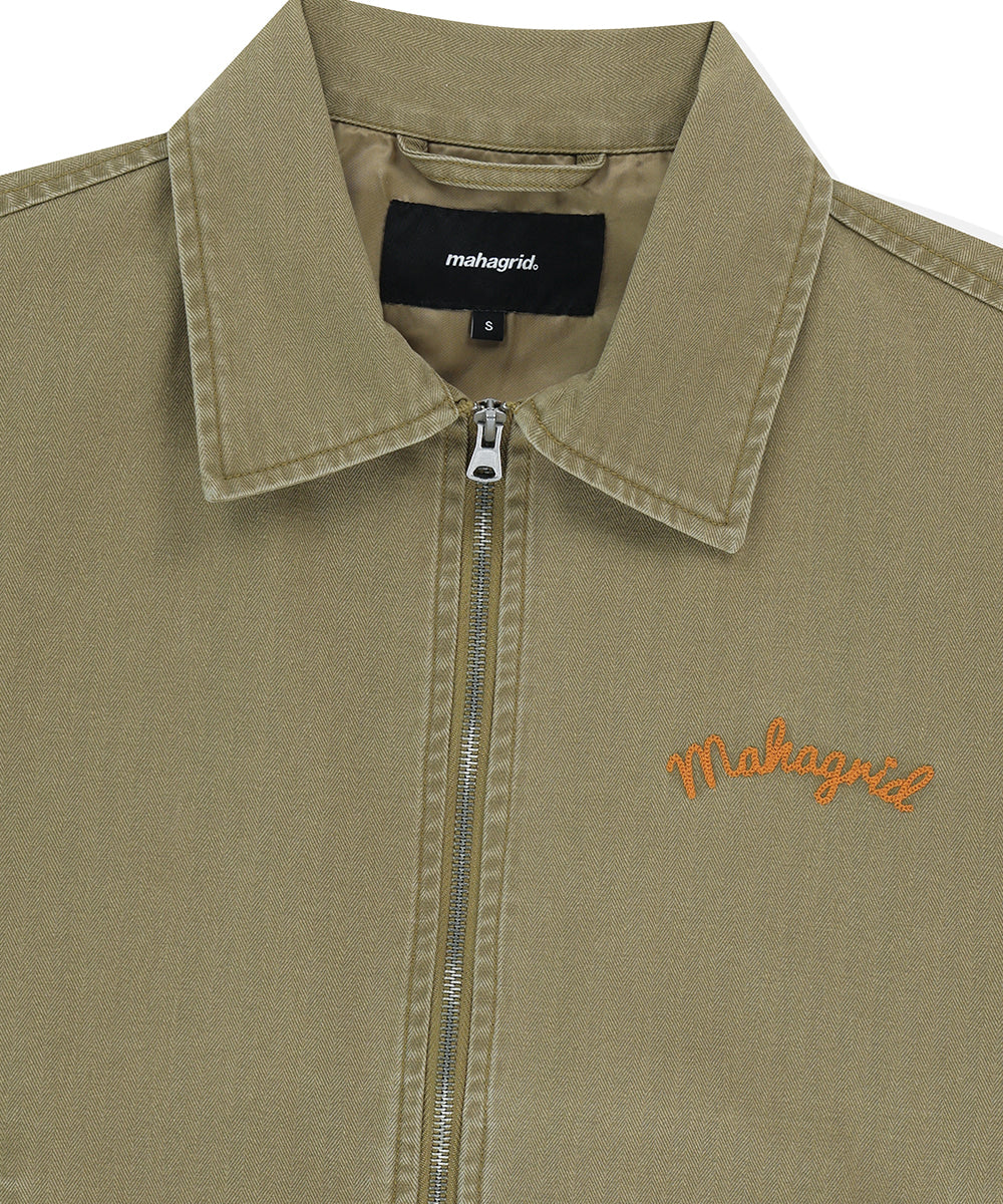 Mahagrid Washed Drizzler Blouson Jacket