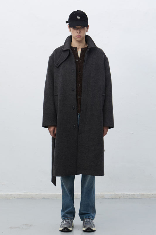 General Idea MAN Wool Blended Balmacaan Long Coat