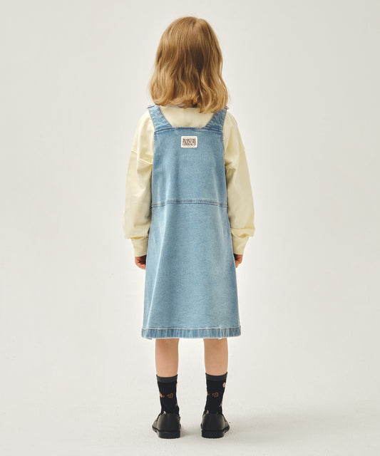 Marithé François Girbaud KIDS W A-LINE DENIM OVERALL SKIRT