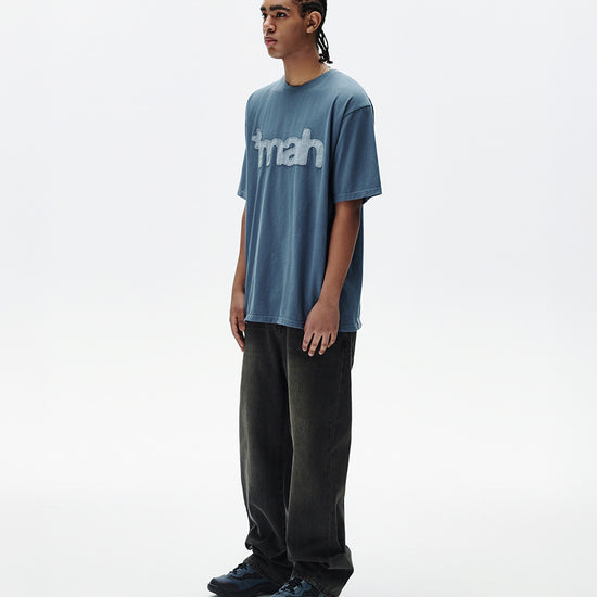 Mahagrid mah Cut Off Appliqué Tee [Blue]