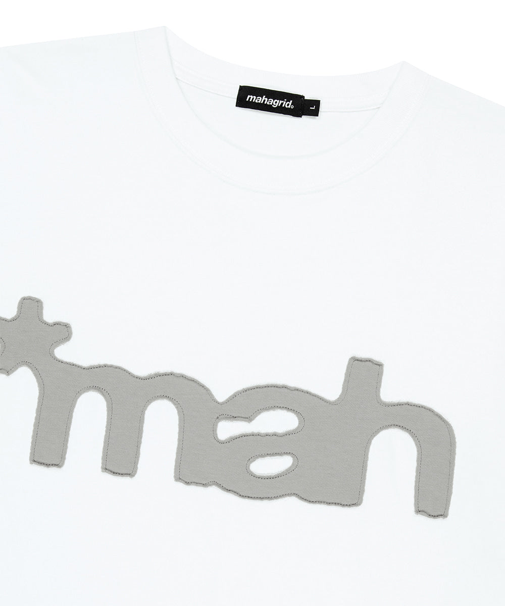 Mahagrid Mahagrid Cut Off Applique Tee in White
