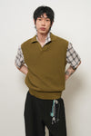 General Idea MAN Open Collar Knit Vest