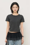 General Idea WOMAN Stripe Crew Neck Half Knit