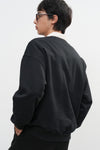 General Idea UNISEX Classic Appliqué Oversized Crewneck Sweatshirt [BLACK]