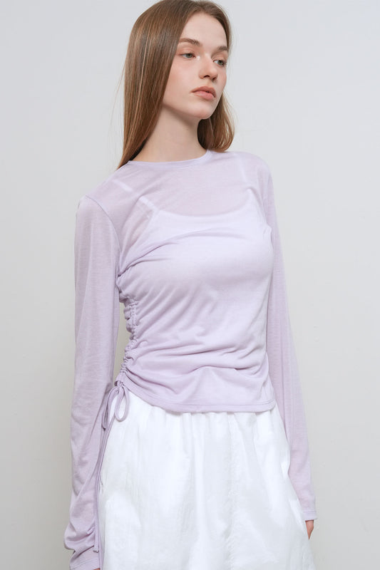 General Idea WOMAN Shirring Long Sleeve T-Shirt