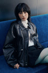 General Idea WOMAN Faux Leather Pocket Blouson Jacket