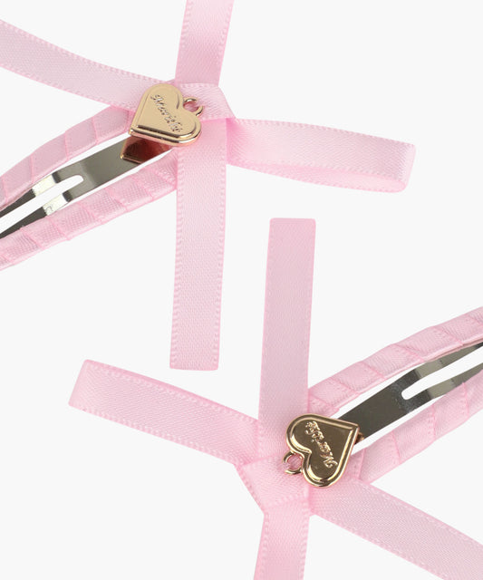 Marithé François Girbaud Kids W Ribbon Hair Pin 2-Pack Light Pink