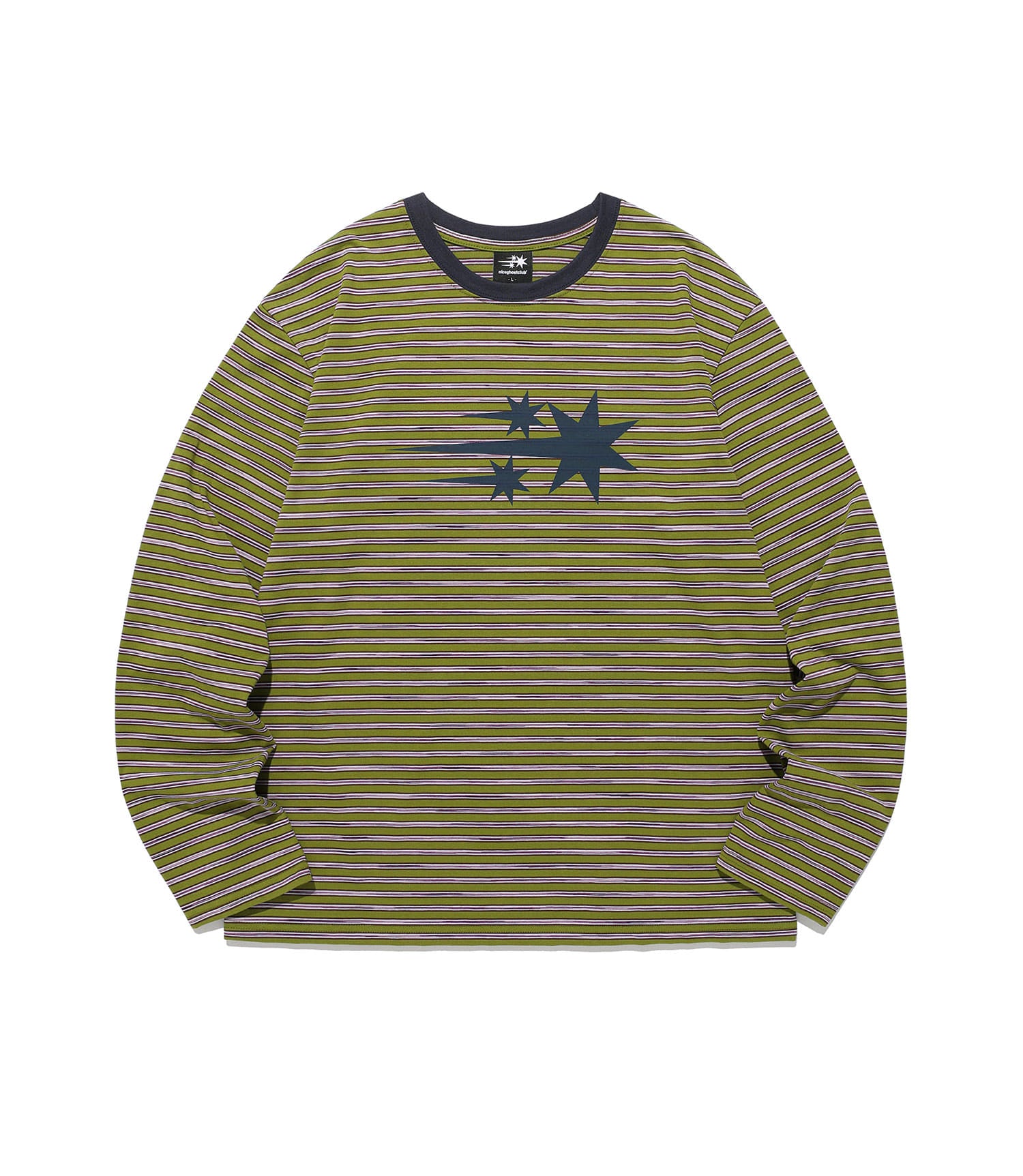 Nice Ghost Club Stripe 3Star Long Sleeve Tee [Green]