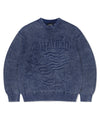 Mahagrid Pigment Flag Knit Sweater [Blue]