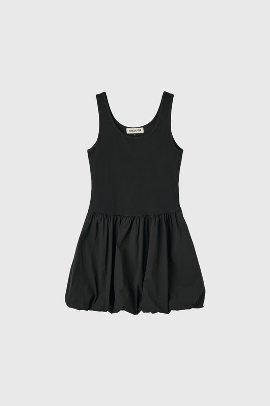 General Idea Women's Jersey Top Balloon One-Piece Dress [Black]