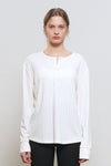 General Idea WOMAN Loose Fit Henley Neck T-Shirt