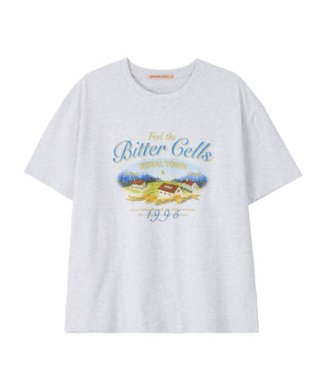 Bitter Cells Rustic Town Tee-Light Grey