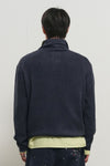 General Idea [XXL Exclusive] Unisex Color-Block Collar Henry Neck Knit [Light Blue]