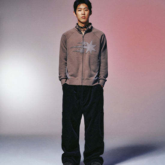 Nice Ghost Club 3 Stars Sweat Jersey Zip Up [Beige]