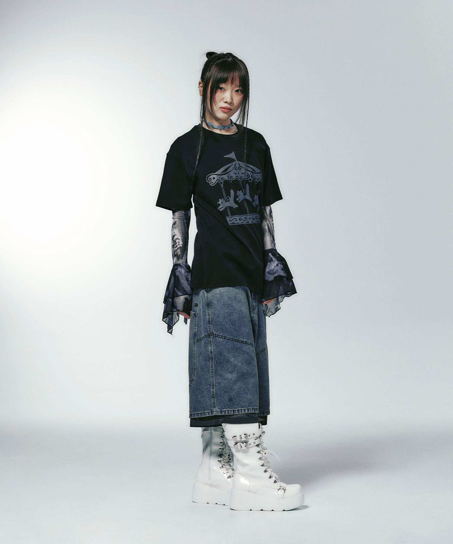 Nice Ghost Club Cat Rides Tee