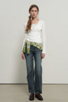 General Idea WOMAN Henry Neck Layered Knit Pullover