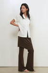 General Idea WOMAN Seersucker Collar Half Shirt
