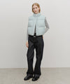 Marithé François Girbaud W Circle Logo Crop Hooded Down Vest Mint Gray