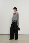 General Idea WOMAN Double Layered Crew Neck Cardigan