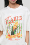 General Idea WOMAN Food Market Artwork Short Sleeve T-Shirt [OLIVE]