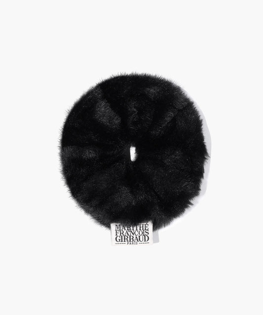 Marithé François Girbaud Classic Logo Fur Scrunchie Black