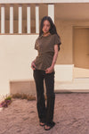 General Idea WOMAN Back Point Drape T-Shirt