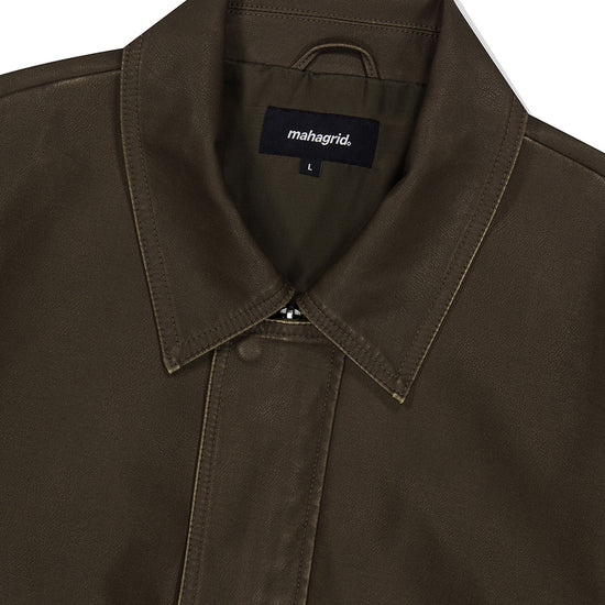 Mahagrid Washed Faux Leather Blouson