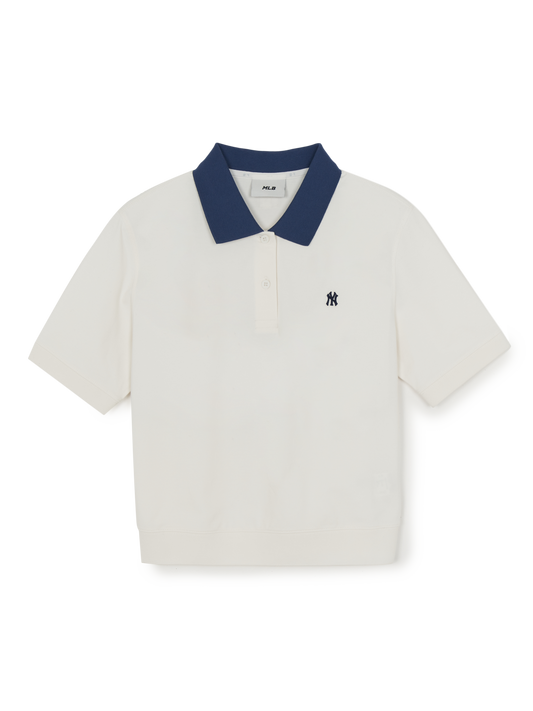 MLB Women's Basic Crop Polo T-Shirts