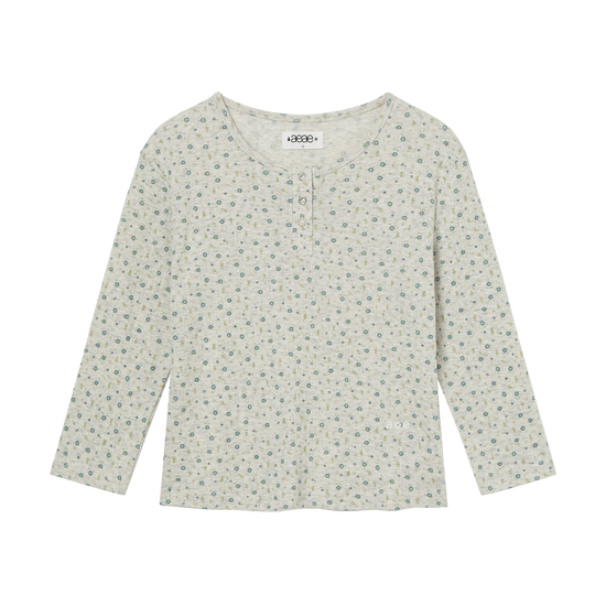 AEAE Flower Henley Neck Tee