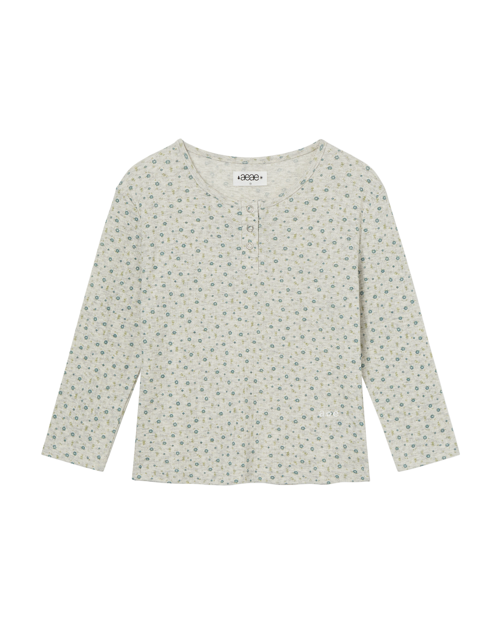 AEAE Flower Henley Neck Tee