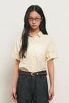 General Idea WOMAN Loose Fit Folded Sleeve Cotton Shirt