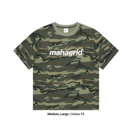 Mahagrid Camo Pattern Basic Logo Crop Tee