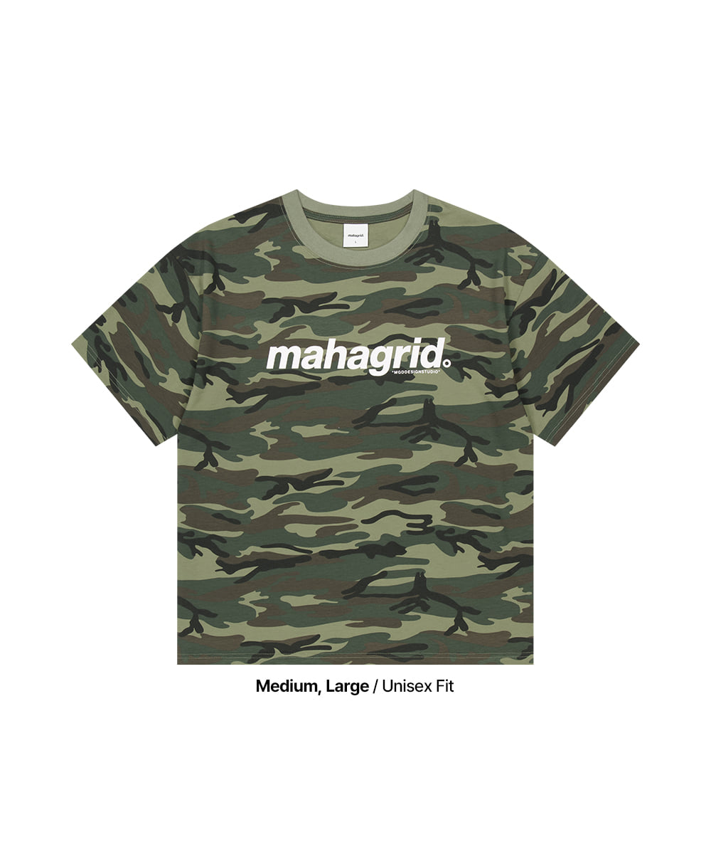 Mahagrid Camo Pattern Basic Logo Crop Tee
