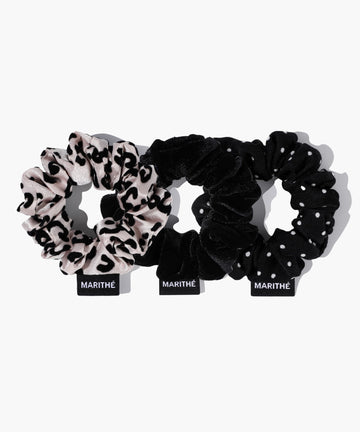 Marithé François Girbaud Regular Logo Pattern Scrunchie 3-Pack Mix