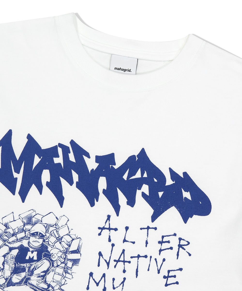 Mahagrid Street Crew Tee White