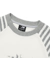 Nice Ghost Club Stripe 3 Star Raglan Sweatshirt in White