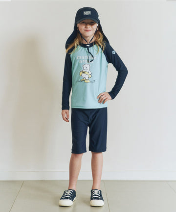 Marithé François Girbaud MFG X ARENA CHILDREN'S M RASH GUARD SET-UP Light Blue
