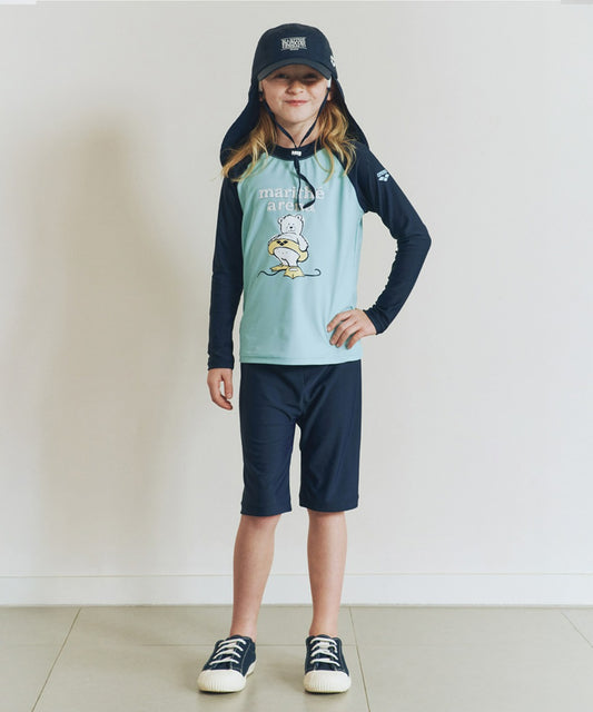 Marithé François Girbaud MFG X ARENA CHILDREN'S M RASH GUARD SET-UP Light Blue