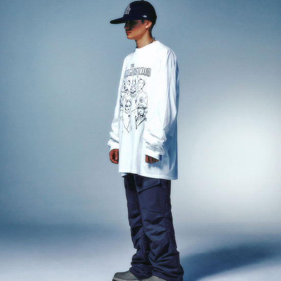 Nice Ghost Club Monster Family Big Big Long Sleeve Tee [White]