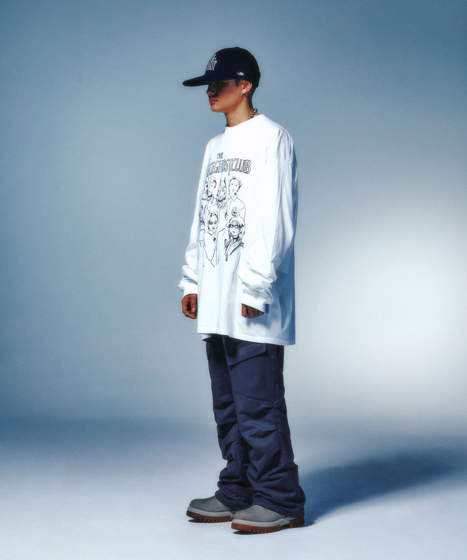 Nice Ghost Club Monster Family Big Big Long Sleeve Tee [White]