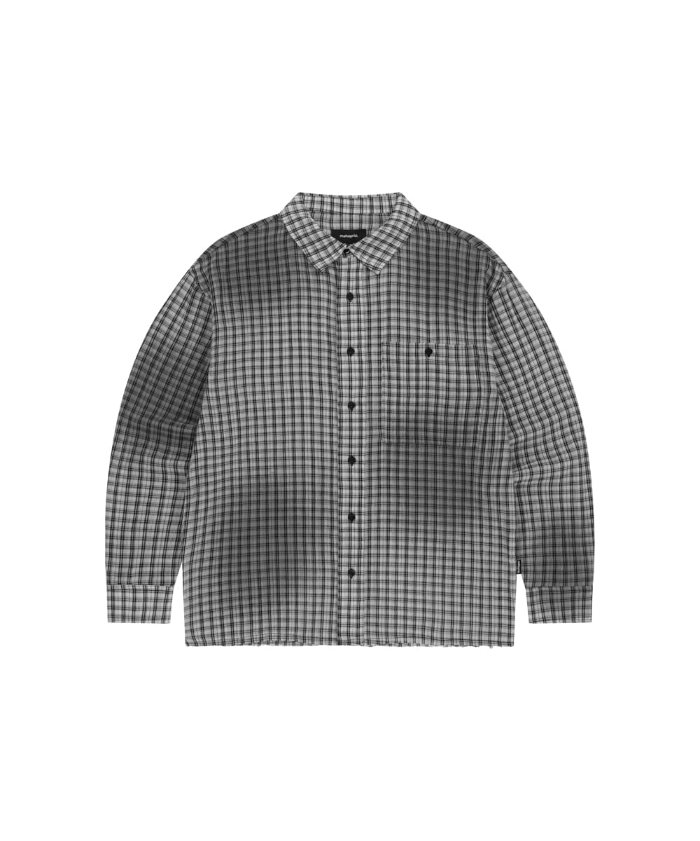 Mahagrid SPRAY DYEING CHECK CROP SHIRT