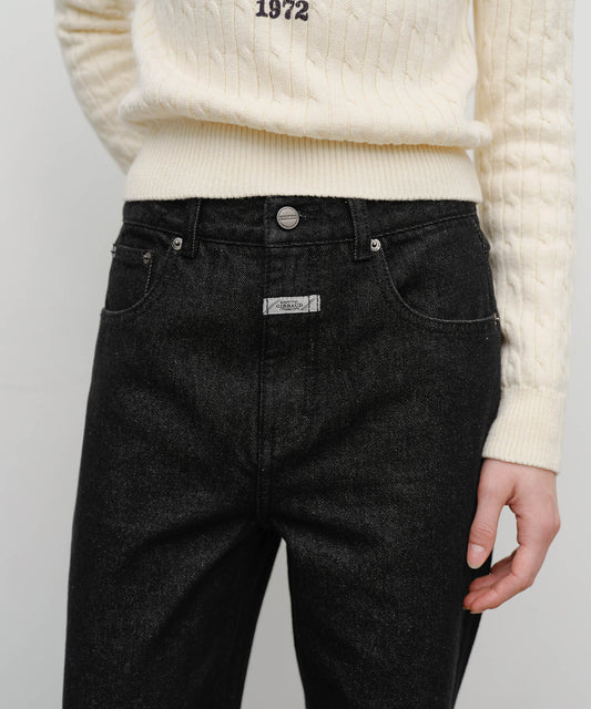 Marithé François Girbaud Women's Straight Fit Raw Denim Pants Black